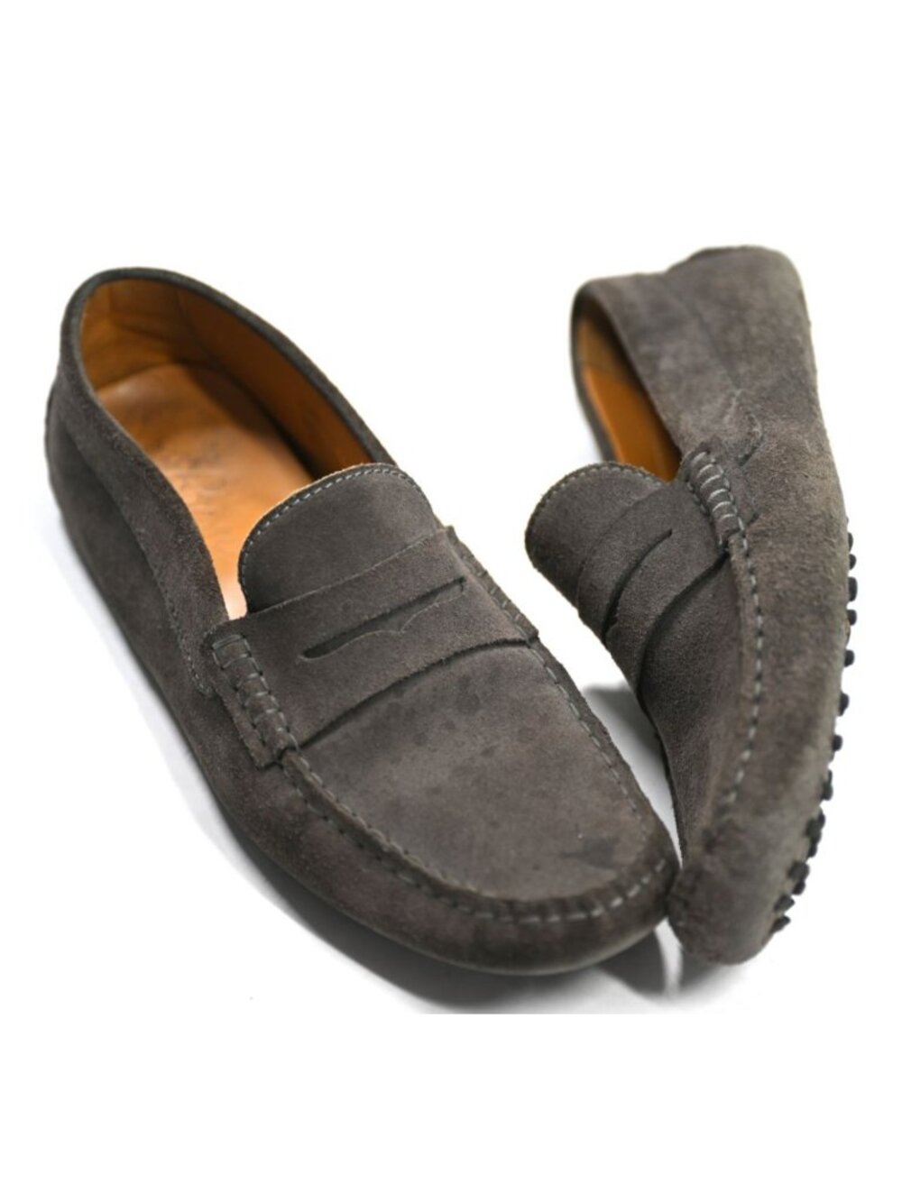 Bosco Italian Suede Moccasin Loafers 1407 in Ash Brown